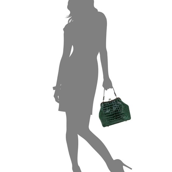 NWT Patricia Nash Green Crocodile print Leather Satchel Crossbody - Picture 3 of 8